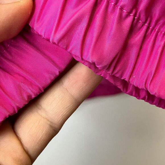 Vintage Eddie Bauer Fuchsia Magenta Hooded Windbreaker Zip Up Size Medium Y2K - Picture 11 of 12